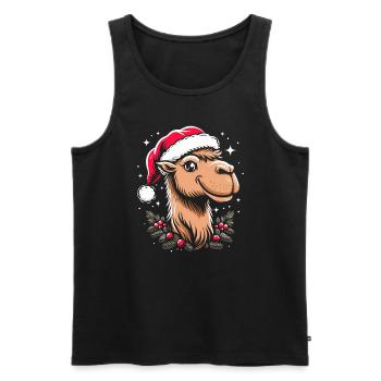 Kamel Weihnachten - Männer Premium Bio Tank Top - Schwarz - Vorne - Michal (187cm)