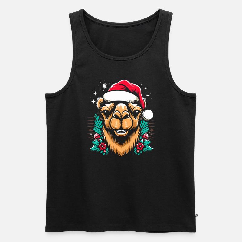 Kamel Weihnachten - Männer Premium Bio Tank Top - Schwarz