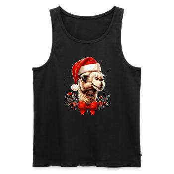 Kamel Weihnachten - Männer Premium Bio Tank Top - Schwarz - Vorne - Michal (187cm)
