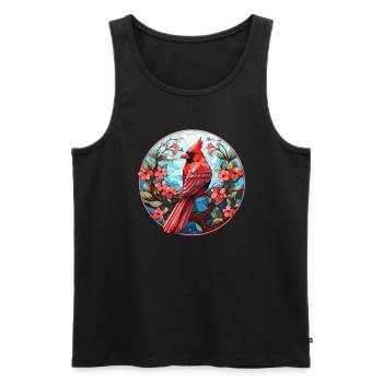 Rotkardinal Kardinal Vogel - Männer Premium Bio Tank Top - Schwarz - Vorne - AI Model Male 178 light (178cm)