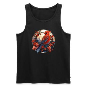 Rotkardinal Kardinal Vogel - Männer Premium Bio Tank Top - Schwarz - Vorne - AI Model Male 178 light (178cm)