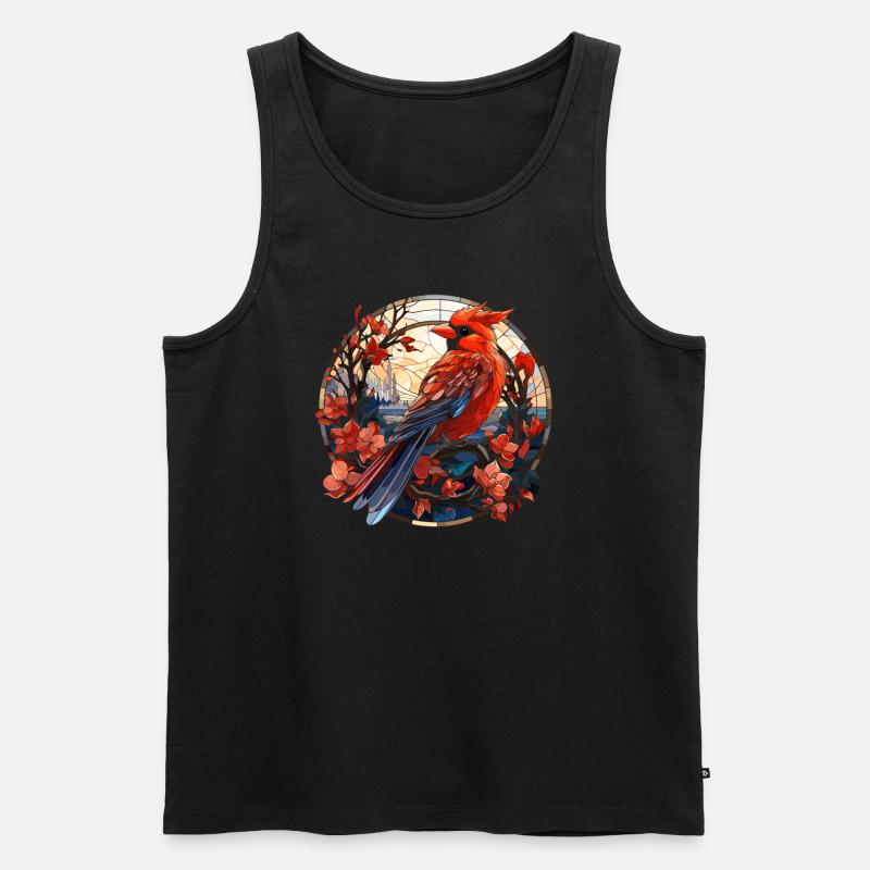 Rotkardinal Kardinal Vogel - Männer Premium Bio Tank Top - Schwarz