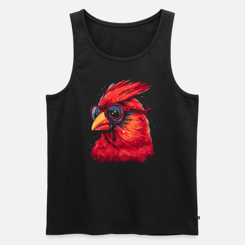 Rotkardinal Kardinal Vogel - Männer Premium Bio Tank Top - Schwarz