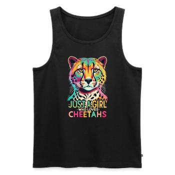 Just A Girl Who Loves Cheetahs Cheetah - Men's Premium Organic Tank Top - black - Front - AI Model Male 178 light (178cm)