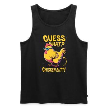 Guess What Chicken Butt - Men's Premium Organic Tank Top - black - Front - AI Model Male 178 light (178cm)