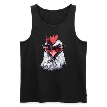 Chicken Brille - Männer Premium Bio Tank Top - Schwarz - Vorne - Michal (187cm)