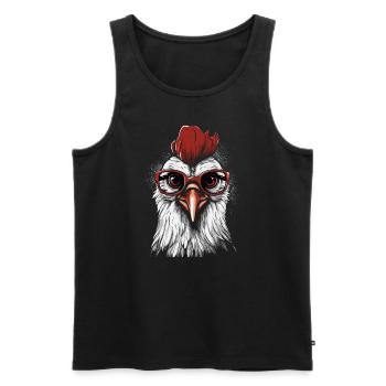 Chicken Brille - Männer Premium Bio Tank Top - Schwarz - Vorne - Michal (187cm)