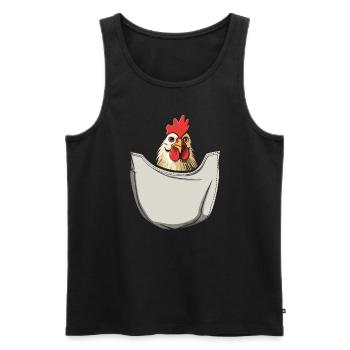 Chicken In Pocket - Men's Premium Organic Tank Top - black - Front - AI Model Male 178 light (178cm)
