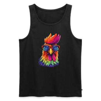 Chicken Sonnenbrille - Männer Premium Bio Tank Top - Schwarz - Vorne - Michal (187cm)
