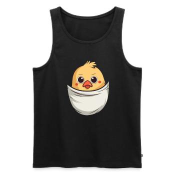 Chicken In Pocket - Men's Premium Organic Tank Top - black - Front - AI Model Male 178 light (178cm)