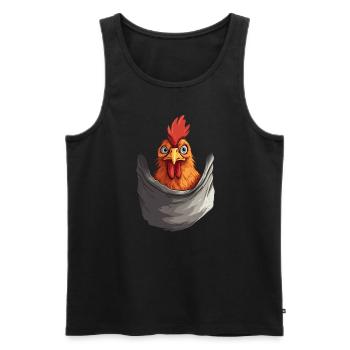 Chicken In Pocket - Männer Premium Bio Tank Top - Schwarz - Vorne - Michal (187cm)
