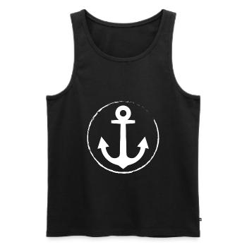Anker - Anchor - Maritim - Nautik - Männer Premium Bio Tank Top - Schwarz - Vorne - AI Model Male 178 light (178cm)