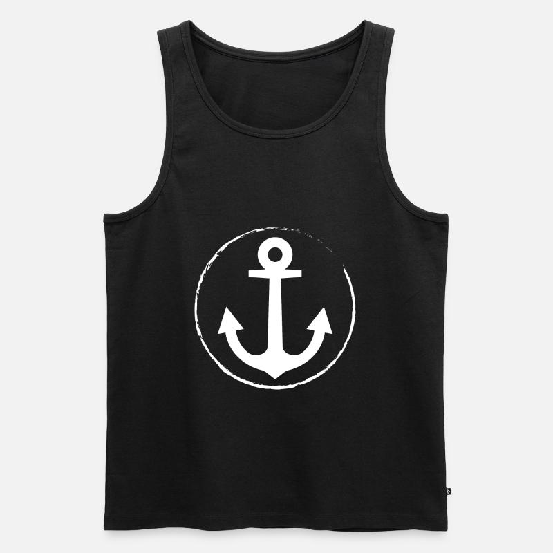 Anker - Anchor - Maritim - Nautik - Männer Premium Bio Tank Top - Schwarz