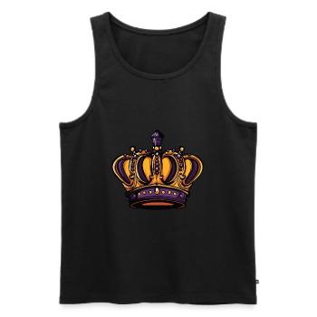 Krone - Männer Premium Bio Tank Top - Schwarz - Vorne - AI Model Male 178 light (178cm)