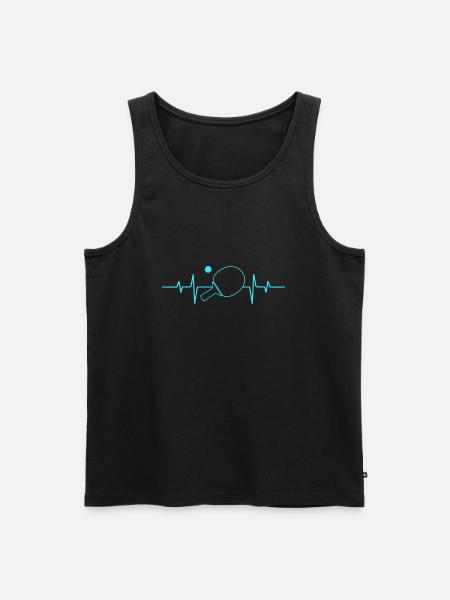 Tischtennis Herzschlag Ping Pong - Männer Premium Bio Tank Top - Schwarz