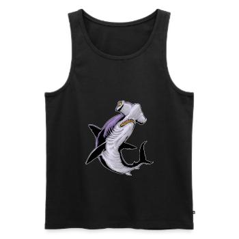 Shark predatory fish marine animal shark hammer shark motif - Men's Premium Organic Tank Top - black - Front - AI Model Male 178 light (178cm)
