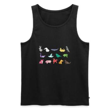 Origami Tiere - Männer Premium Bio Tank Top - Schwarz - Vorne - Michal (187cm)