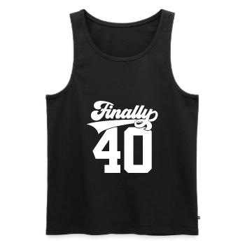 40TH BIRTHDAY FINALLY 40 FINALLY 40 - Men's Premium Organic Tank Top - black - Front - AI Model Male 178 light (178cm)
