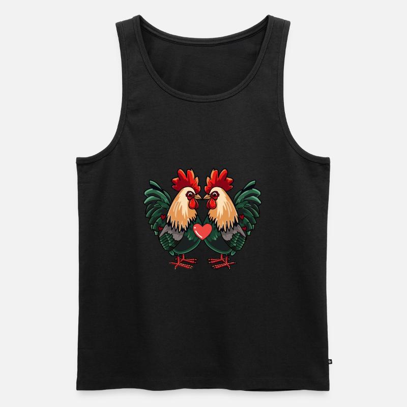 Hahn Paar Herz - Männer Premium Bio Tank Top - undefined