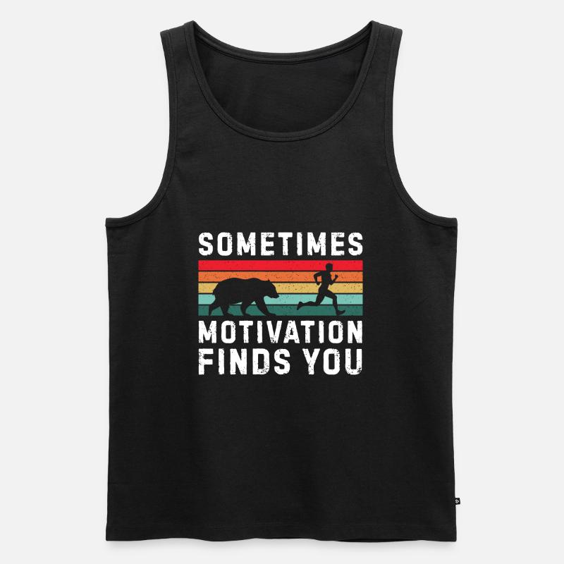 Manchmal findet dich die Motivation - Männer Premium Bio Tank Top - Schwarz