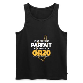 Gr 20 Corse randonnée cadeau drôle trekking marche - Débardeur bio Premium Homme - noir - Devant - Michal (187cm)