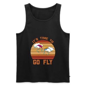 Papierdrachen steigen lassen - Herbst Hobby - Männer Premium Bio Tank Top - Schwarz - Vorne - AI Model Male 178 light (178cm)