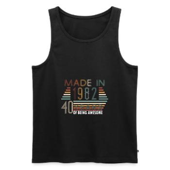1982 geboren Jahrgang Geschenkidee bday - Männer Premium Bio Tank Top - Schwarz - Vorne - Michal (187cm)