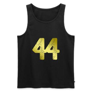 44 Zahl Trikot - Männer Premium Bio Tank Top - Schwarz - Vorne - Michal (187cm)