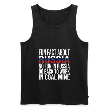 Fun Fact About Russia No Fun In Russia - Men's Premium Organic Tank Top - black - Front - AI Model Male 178 light (178cm)
