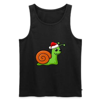 Snail Comic Christmas - Men's Premium Organic Tank Top - black - Front - Michal (187cm)