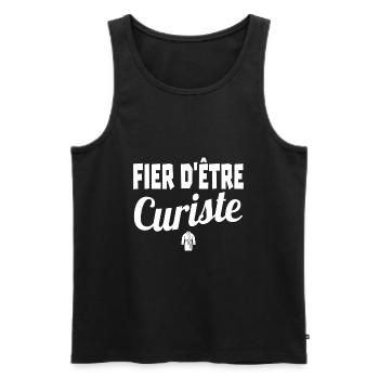 fier d'être curiste - Débardeur bio Premium Homme - noir - Devant - Michal (187cm)