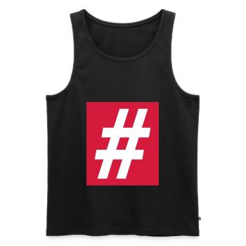raute hashtag symbol - Männer Premium Bio Tank Top - Schwarz - Vorne - Michal (187cm)