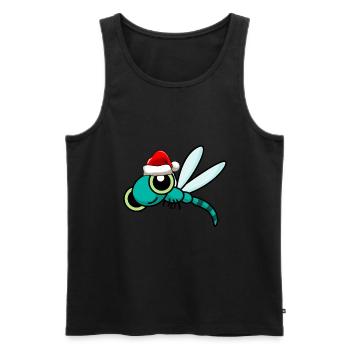 Drachenfliege Weihnachten libelle - Männer Premium Bio Tank Top - Schwarz - Vorne - AI Model Male 178 light (178cm)