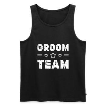 Groom Team - Männer Premium Bio Tank Top - Schwarz - Vorne - Michal (187cm)