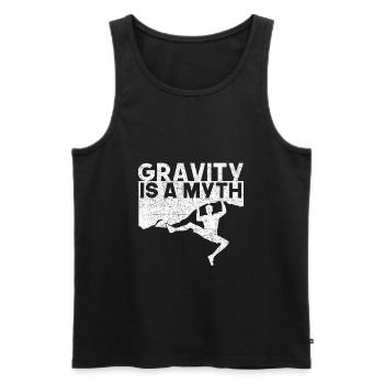 Climber Gravity is a Myth Climbing Gift - Men's Premium Organic Tank Top - black - Front - AI Model Male 178 light (178cm)
