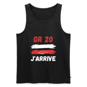 CADEAU RANDONNÉE GR 20 - Débardeur bio Premium Homme - noir - Devant - Michal (187cm)