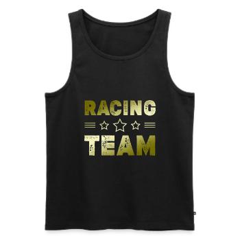 Racing Team - Men's Premium Organic Tank Top - black - Front - AI Model Male 178 light (178cm)