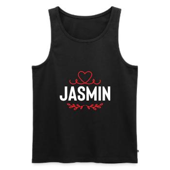 Jasmin - Männer Premium Bio Tank Top - Schwarz - Vorne - AI Model Male 178 light (178cm)