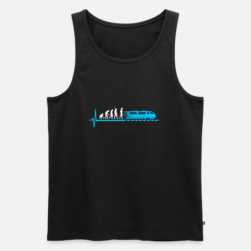 Train evolution railway - Men's Premium Organic Tank Top - black