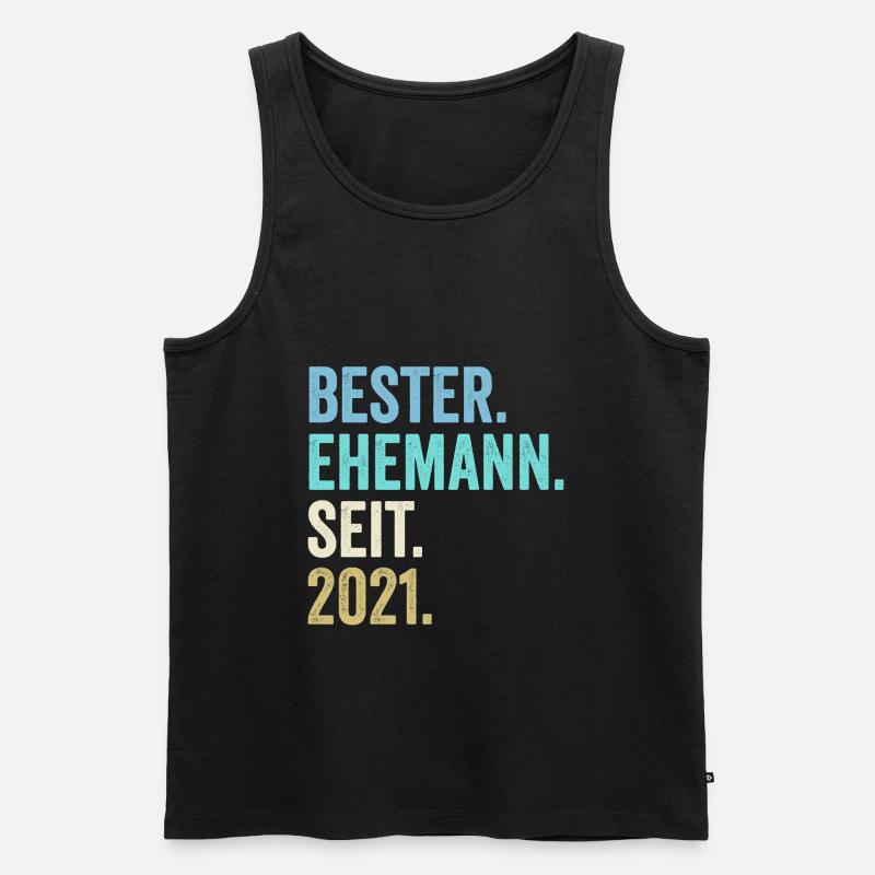 bester ehemann seit 2021 - Männer Premium Bio Tank Top - Schwarz