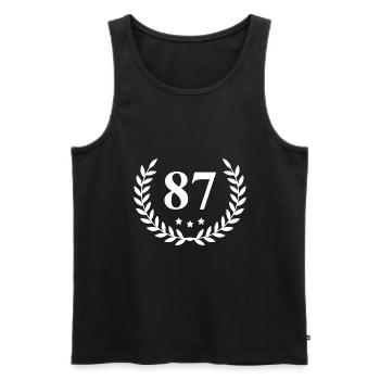 87 Nombre de couronnes - Débardeur bio Premium Homme - noir - Devant - Michal (187cm)