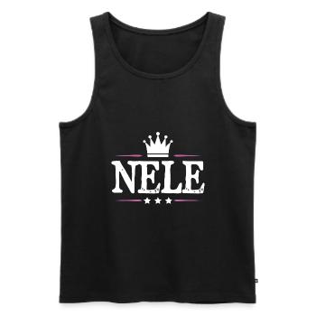 Nele - Männer Premium Bio Tank Top - Schwarz - Vorne - AI Model Male 178 light (178cm)