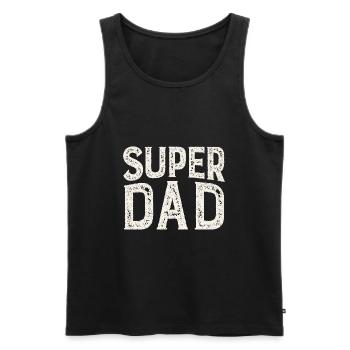 Super Dad - Men's Premium Organic Tank Top - black - Front - Michal (187cm)
