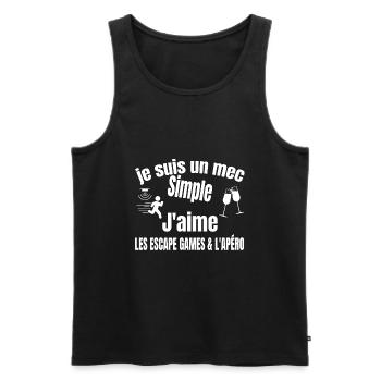 escapes game et apéro - Débardeur bio Premium Homme - noir - Devant - Michal (187cm)