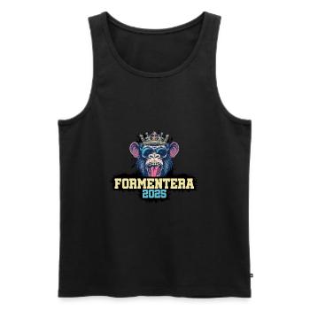 Formentera 2025 Affe - Männer Premium Bio Tank Top - Schwarz - Vorne - Michal (187cm)