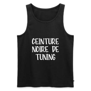ceinture noire de tuning - Débardeur bio Premium Homme - noir - Devant - AI Model Male 178 light (178cm)