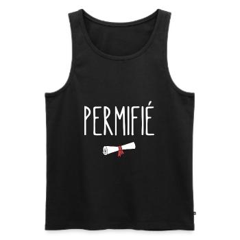 permifié - Débardeur bio Premium Homme - noir - Devant - Michal (187cm)