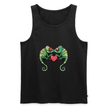 Caméléon Couple Saint-Valentin - Débardeur bio Premium Homme - noir - Devant - Michal (187cm)