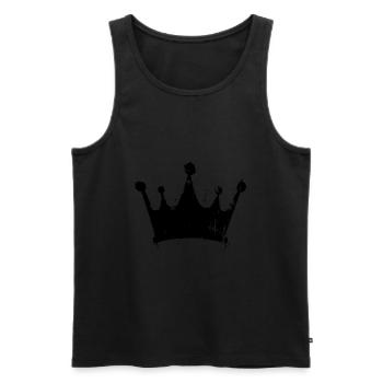 Krone Symbol Silhouette - Männer Premium Bio Tank Top - Schwarz - Vorne - Michal (187cm)
