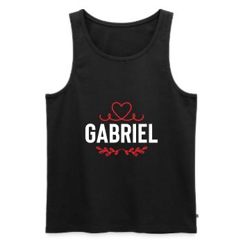Gabriel - Männer Premium Bio Tank Top - Schwarz - Vorne - Michal (187cm)